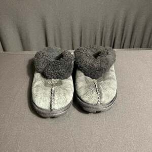 UGG Coquette Slippers 5125 Grey Sheepskin Fur Lined